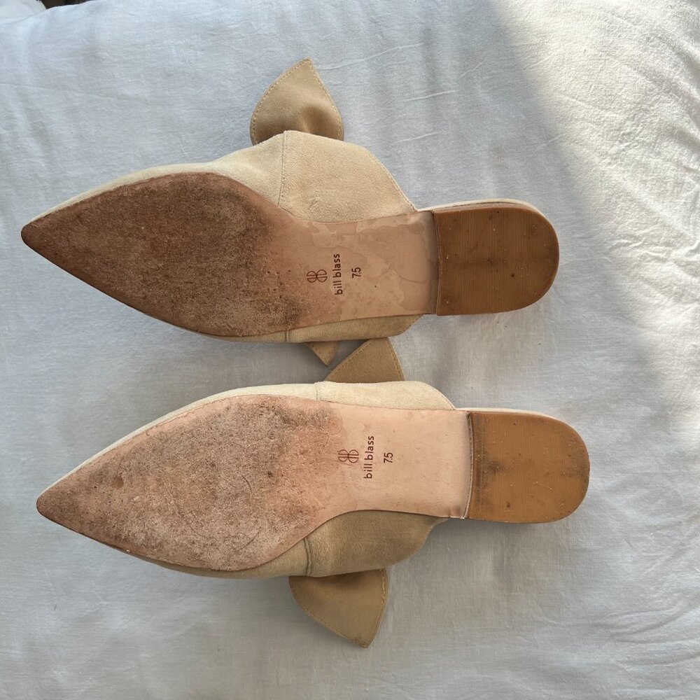 Bill Blass Slides with Bow, Suede, Size 7.5 - Picture 4 of 5